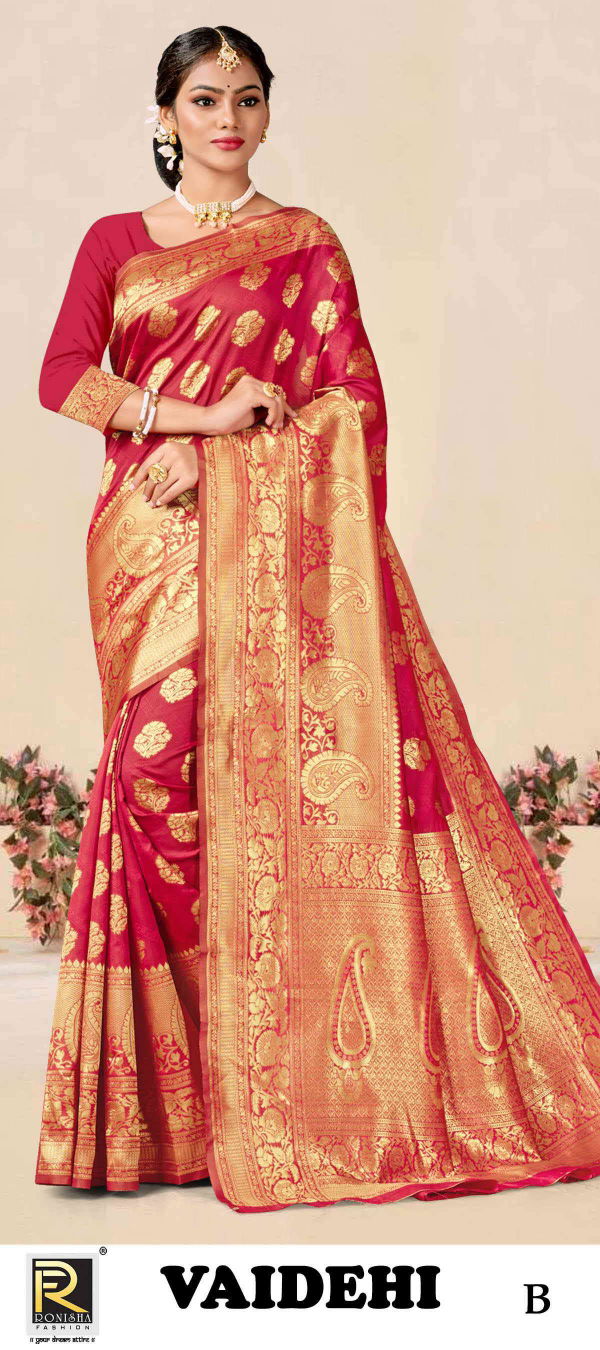 Ronisha Vaidehi Designer Silk Sarees Catalog
